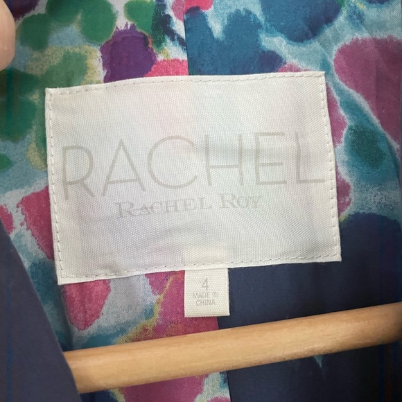Rachel Roy designer blazer in beautiful blue with floral details inside. - Picture 3 of 4